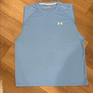 Under Armour Sky Blue with White Logo Athletic Tank L